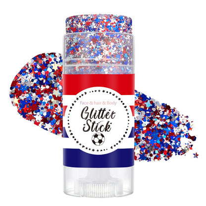 🦅4th of July/Soccer Fan Glitter Stick✨🔔Red, White & Blue Body & Hair Sparkle🚝Free Shipping