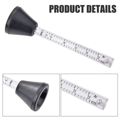 Exit Gas Shielded Welding Gun Gas Flow Meter Argon Carbon Dioxide Double Scale 25L/min