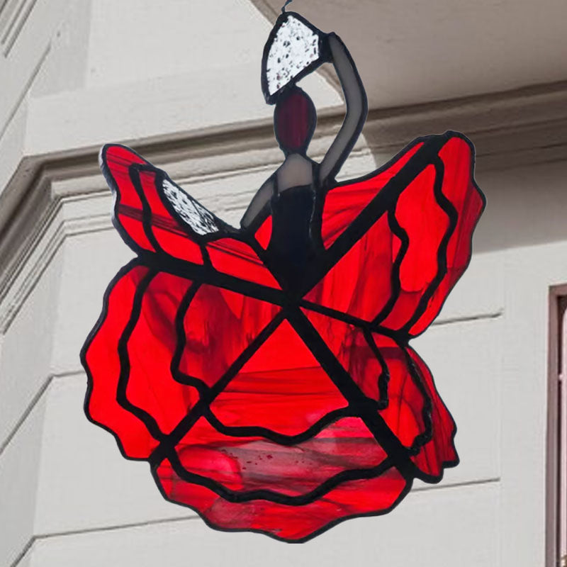 Dancing Lady Stained Acrylic Spinner